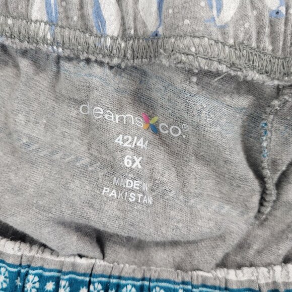 Dreams Co Womens Pajama Pants 6X Plus Cropped Winter Animals Gray NOV49E - Picture 6 of 7